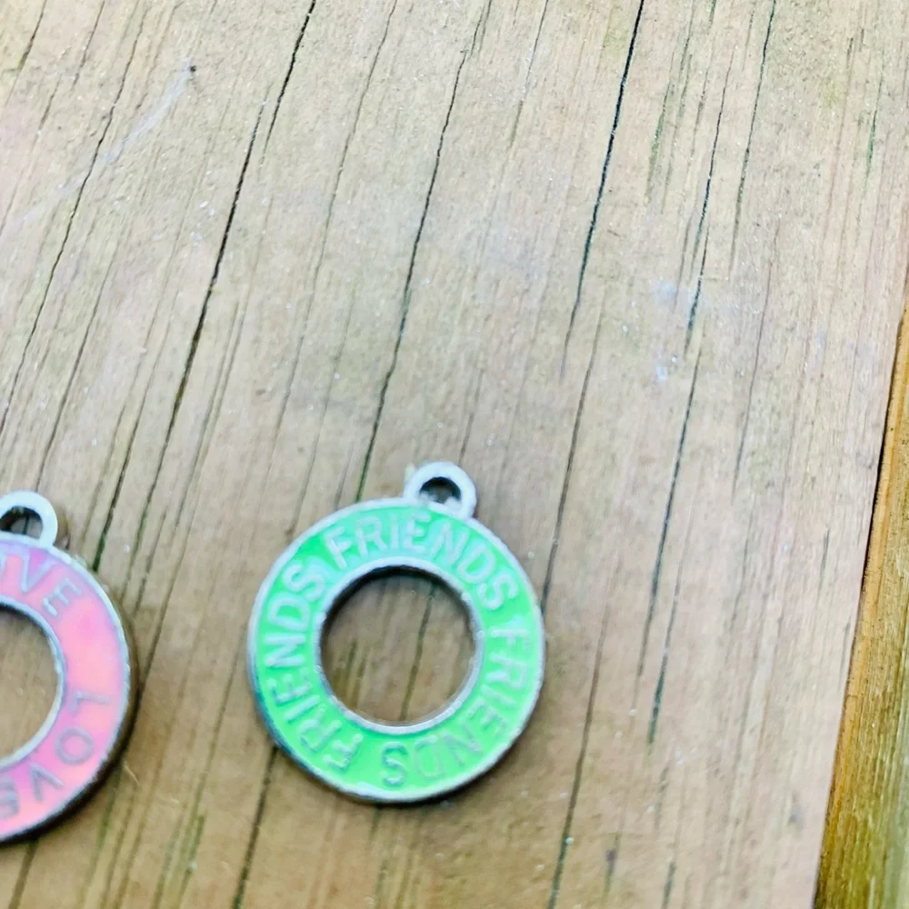Necklace pendants (4) metal pendants hope love friendship family multicolored
